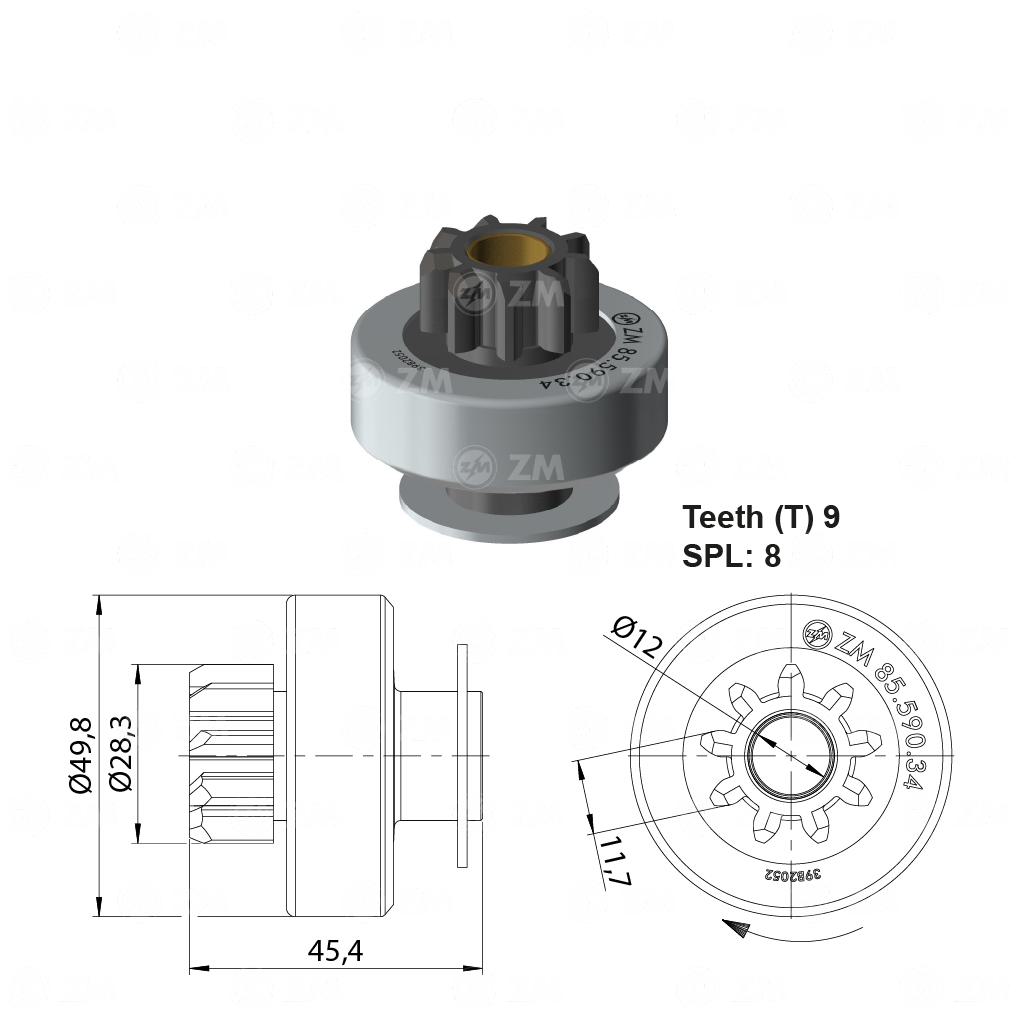 Impulsor de Partida para Chevrolet S10 e Trailblazer - ZM - 85.590.34