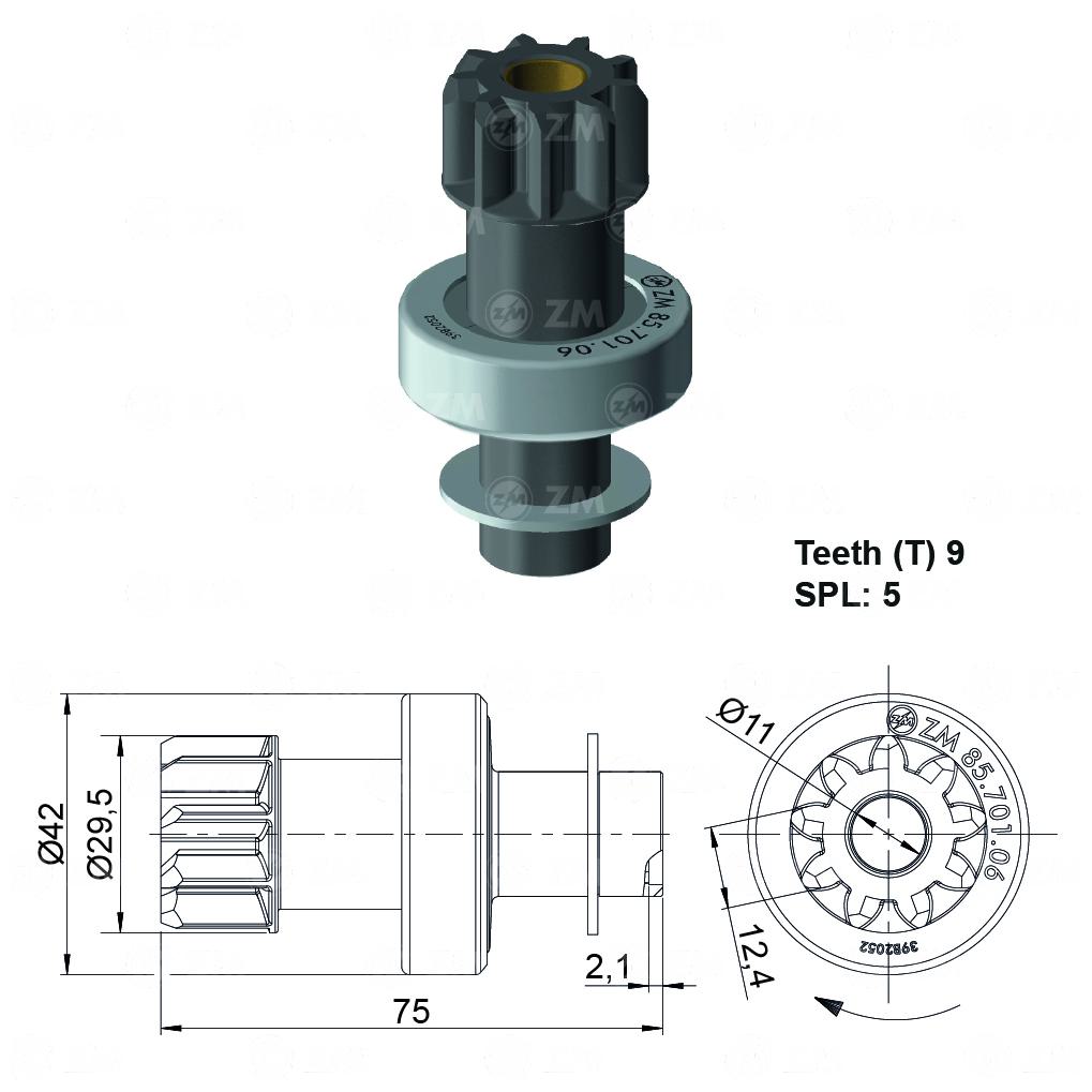 Impulsor de Partida para Honda City e FIT - ZM - 85.701.06