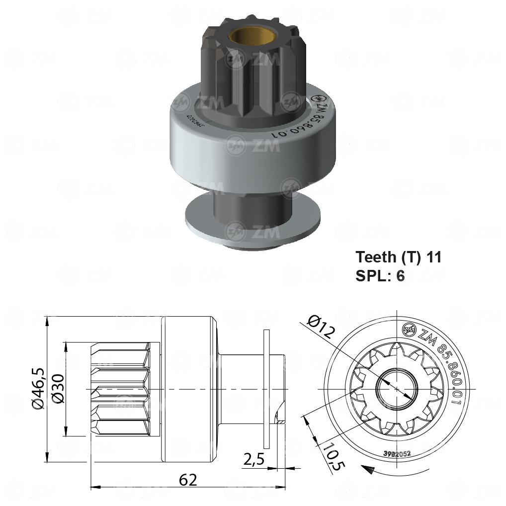 Impulsor de Partida para Chevrolet Blazer e Malibu - ZM - 85.860.01