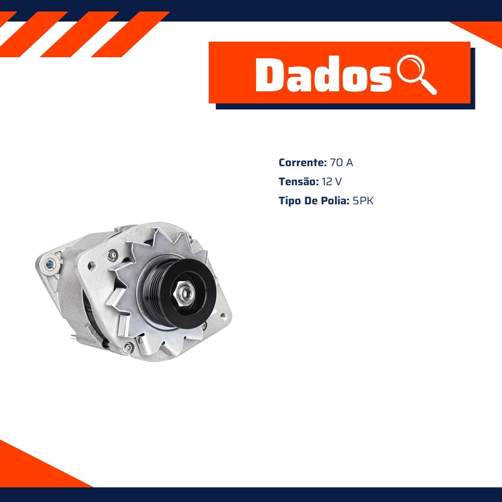 Alternador K1 12V 70A - ZM - 90.101.01