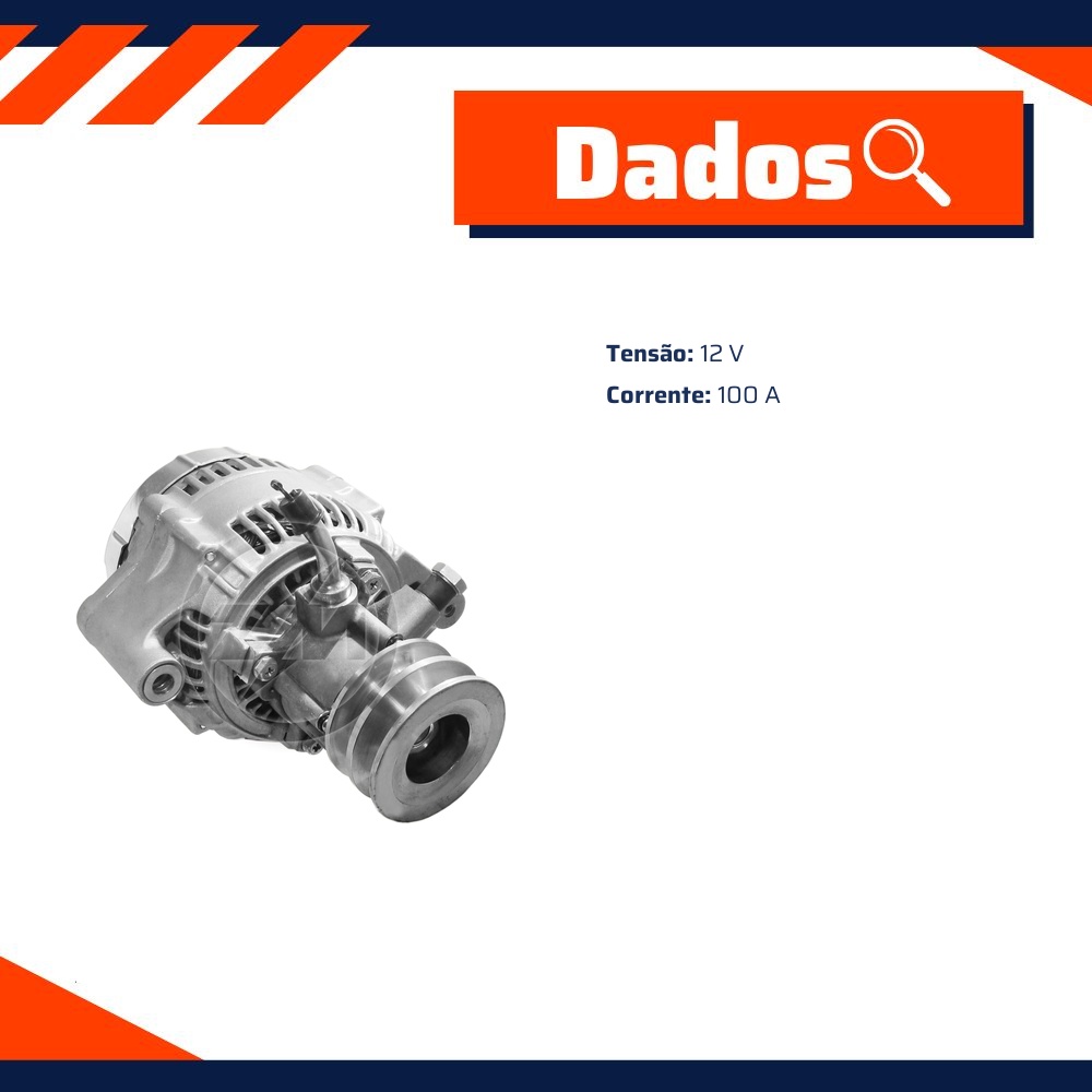 Alternador 12V 100A para Toyota Hilux e Land Cruiser - ZM - 90.204.02