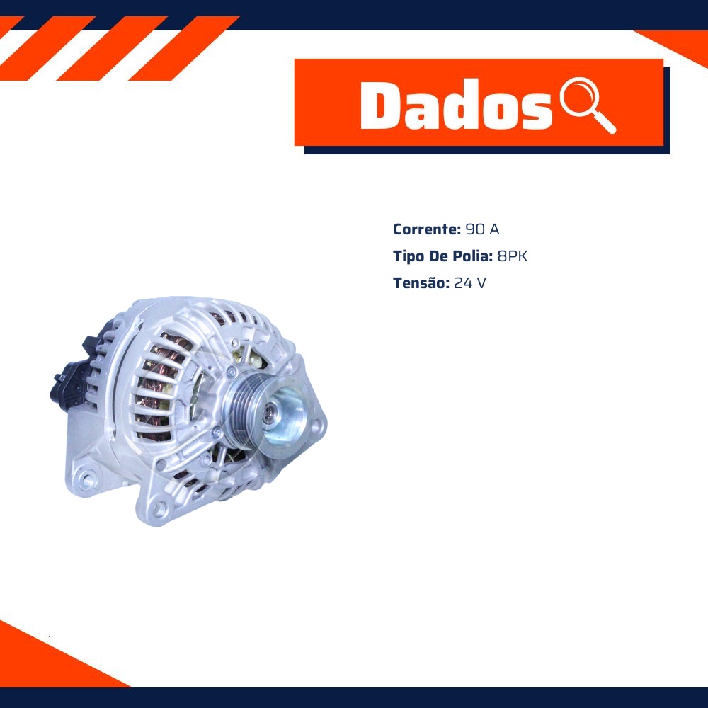 Alternador NCB2 24V 90A - ZM - 90.208.02