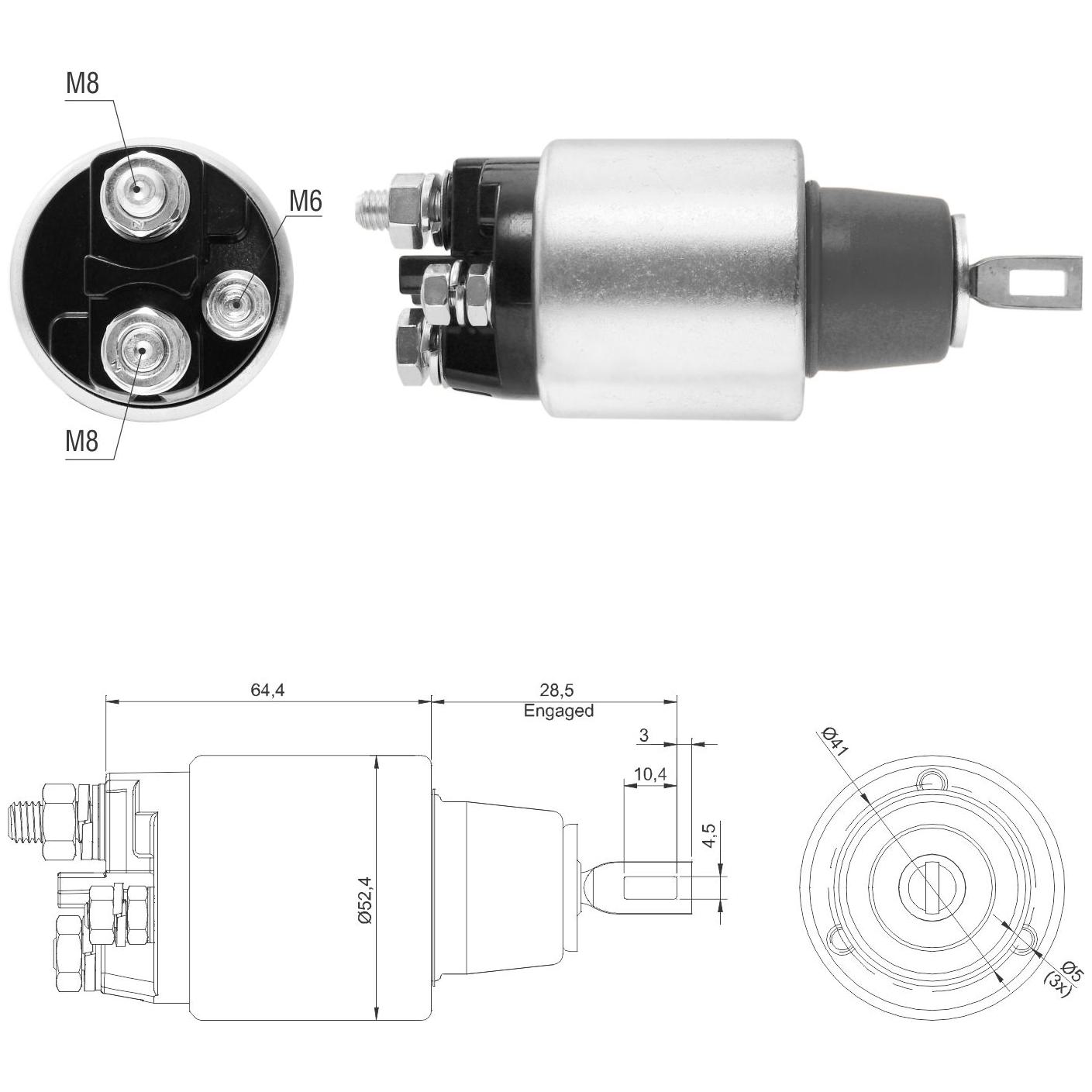 Relê Auxiliar de Partida para Land Rover Defender e Freelander 2 - ZM - 9-381