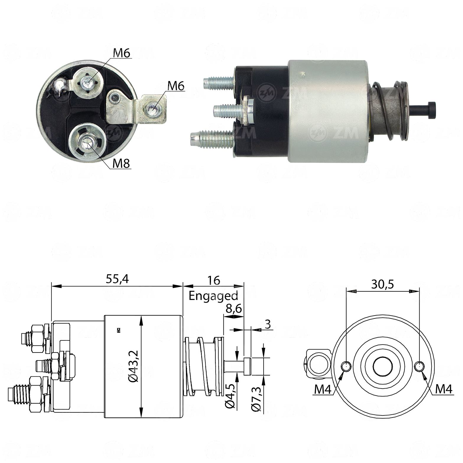 Relê Auxiliar de Partida para Fiat 500 e Fiorino - ZM - 9-391