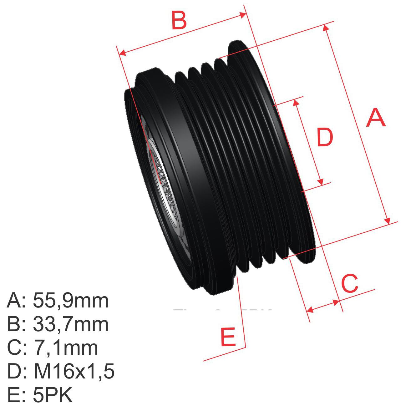 Polia de Roda Livre Oap do Alternador para Audi A4 Avant - ZM - 96.000.13