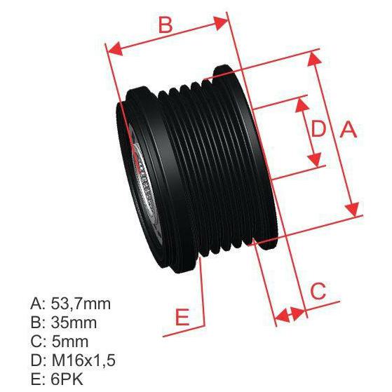 Polia de Roda Livre Oap do Alternador para Ford Mondeo - ZM - 96.000.49