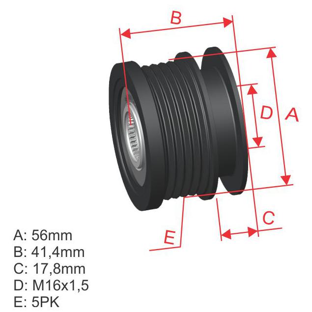 Polia de Roda Livre Oap do Alternador para Volkswagen Jetta Variant - ZM - 96.000.52