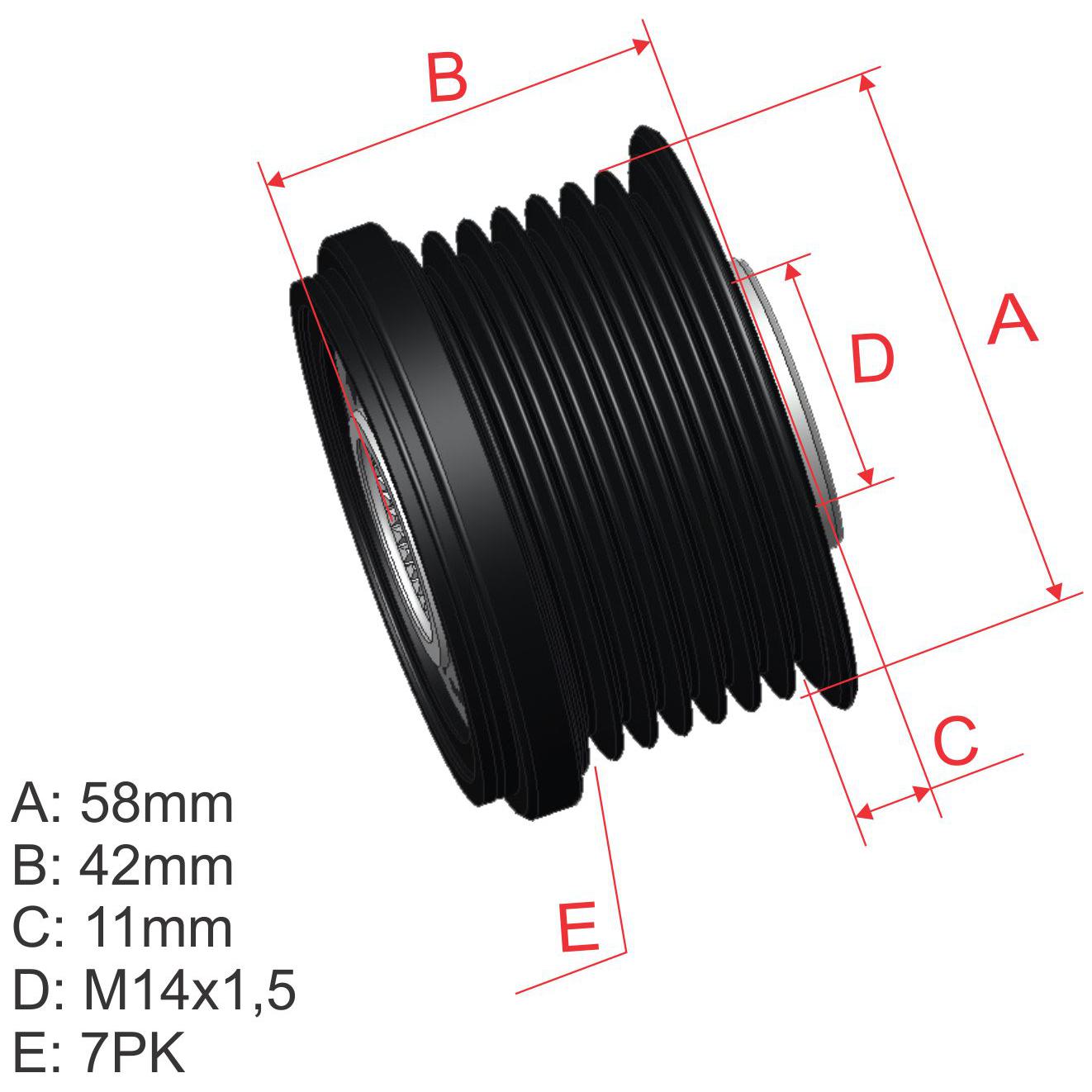 Polia de Roda Livre Oap do Alternador para Toyota Hilux e Hilux SW4 - ZM - 96.005.15