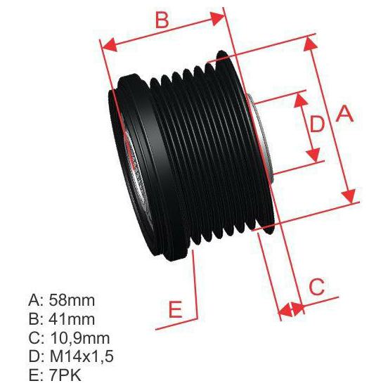 Polia de Roda Livre Oap do Alternador para Toyota RAV4 - ZM - 96.005.23