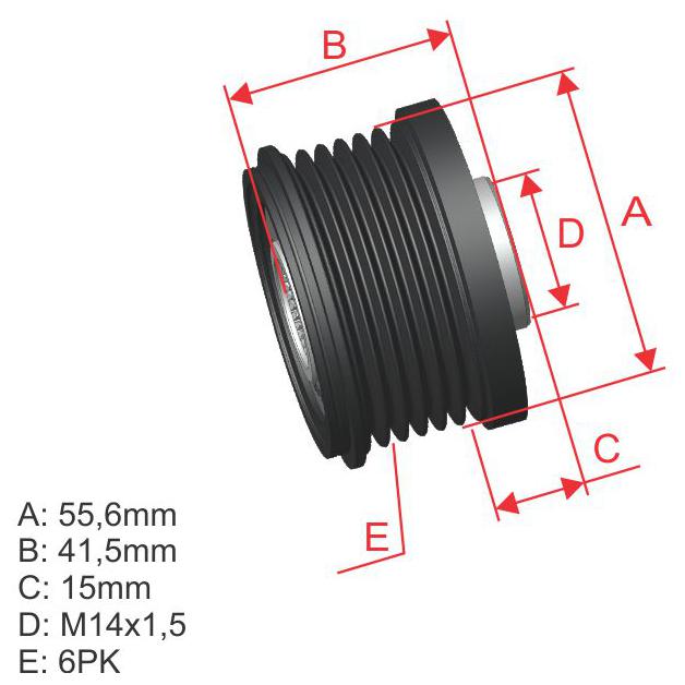 Polia de Roda Livre Oap do Alternador para Volvo S40 - ZM - 96.005.51