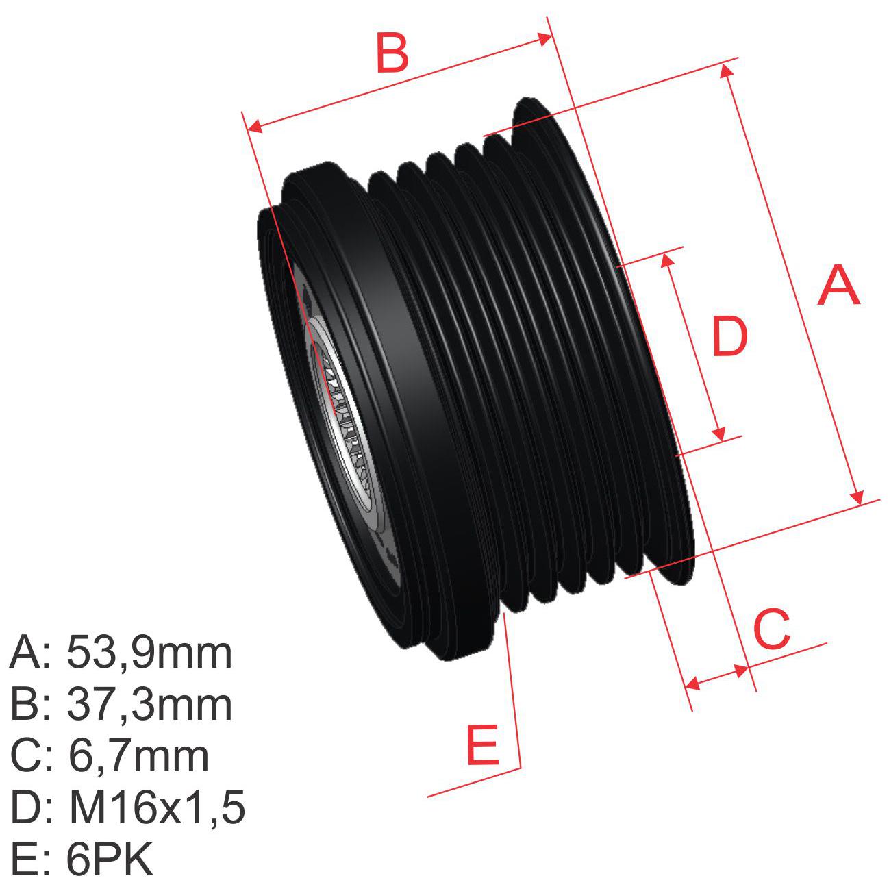 Polia de Roda Livre Oap do Alternador para Ford Mondeo - ZM - 96.007.07