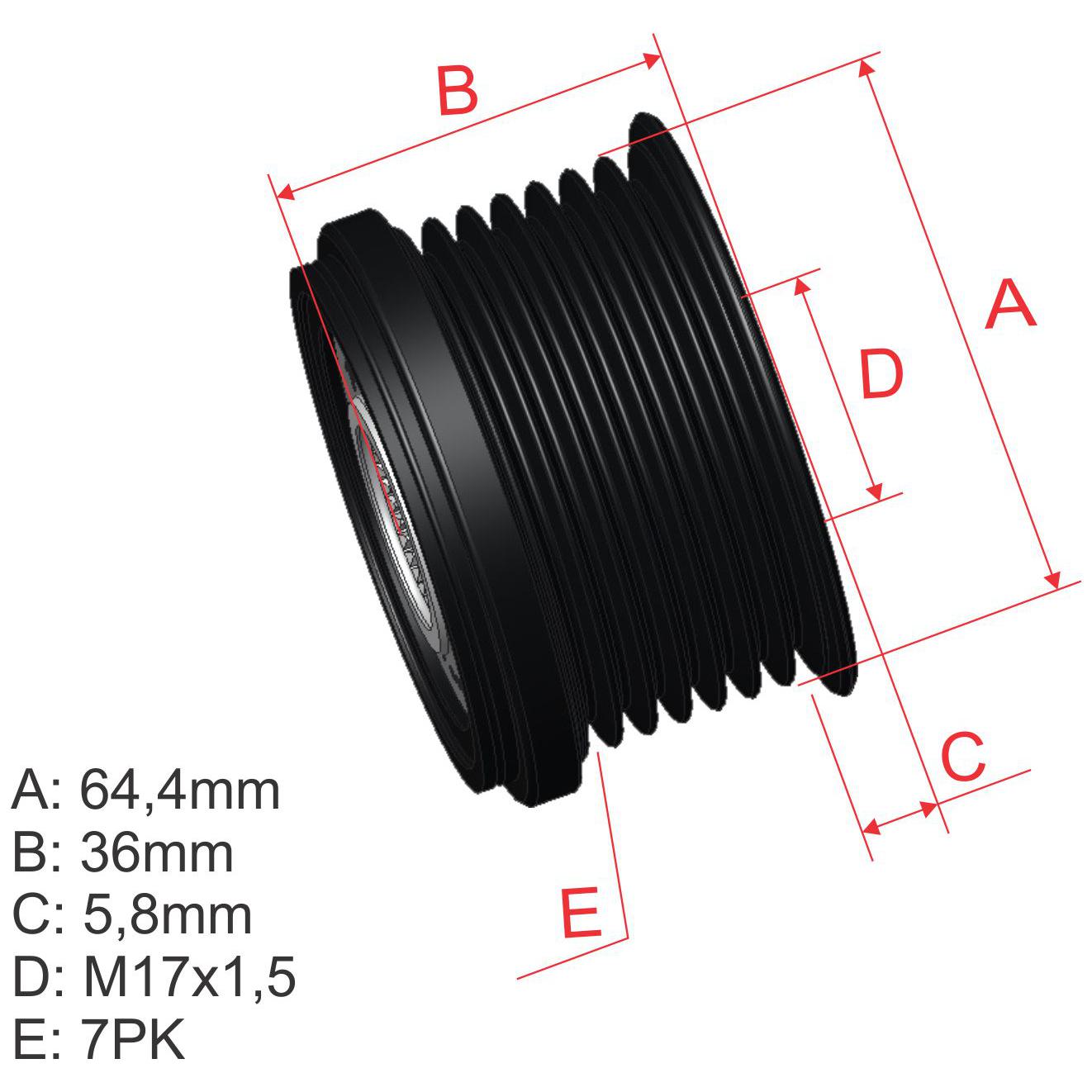 Polia de Roda Livre Oap do Alternador para Nissan Frontier - ZM - 96.010.06