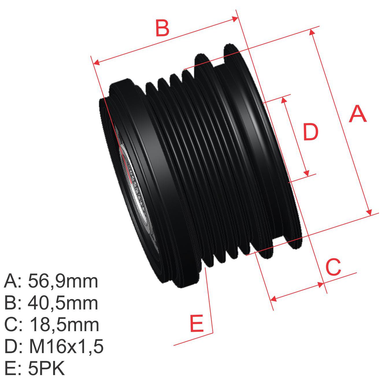 Polia de Roda Livre Oap do Alternador para KIA Soul - ZM - 96.012.25