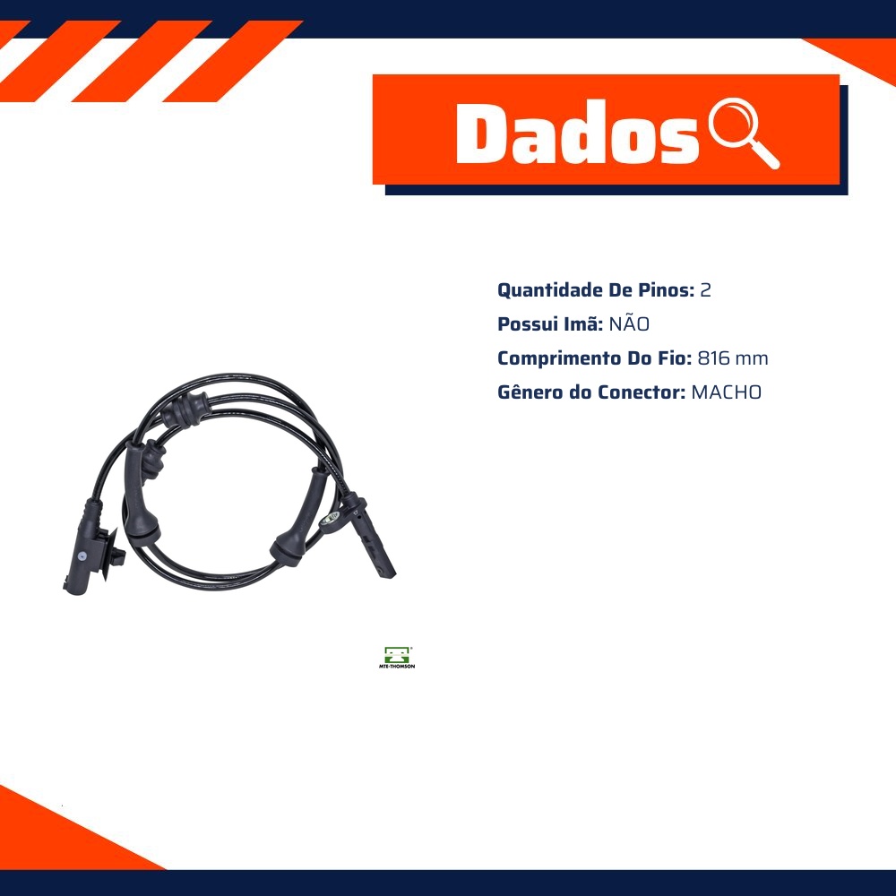 Sensor de Velocidade da Roda ABS para Fiat Argo e Cronos - MTE-THOMSON - 73377