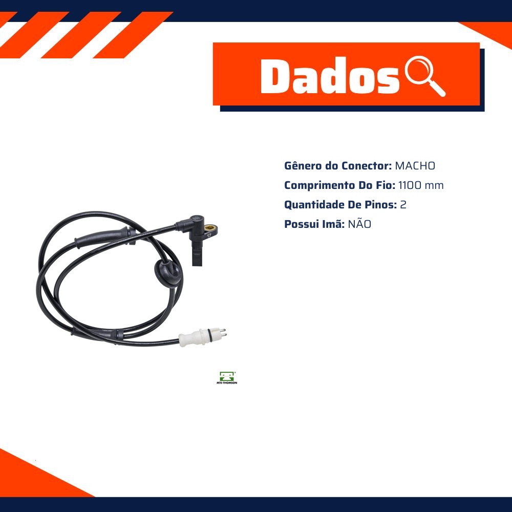 Sensor de Velocidade da Roda ABS para Fiat Palio Weekend - MTE-THOMSON - 73386