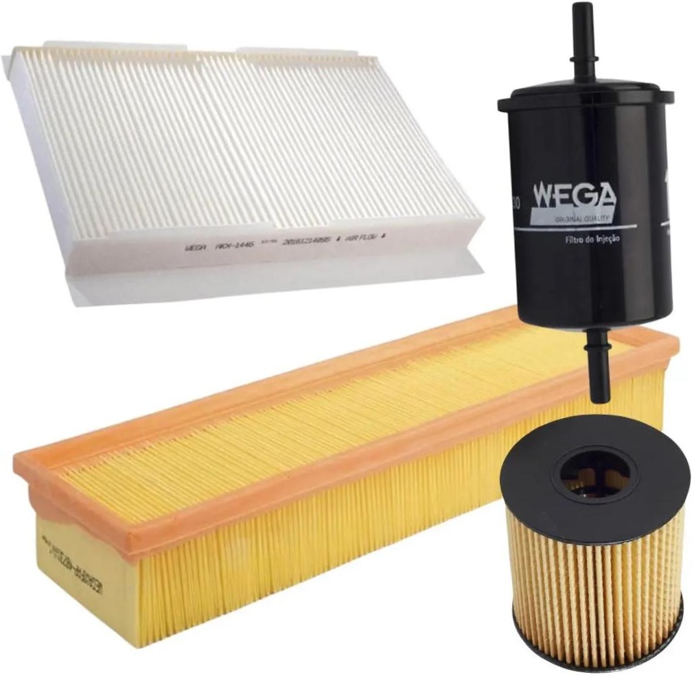 Kit Filtro Ar Comb Óleo Cab Citroën Aircross C3 C3 Picasso 1.4 8V 1.6 16V 06/12 - Wega - WKL-101