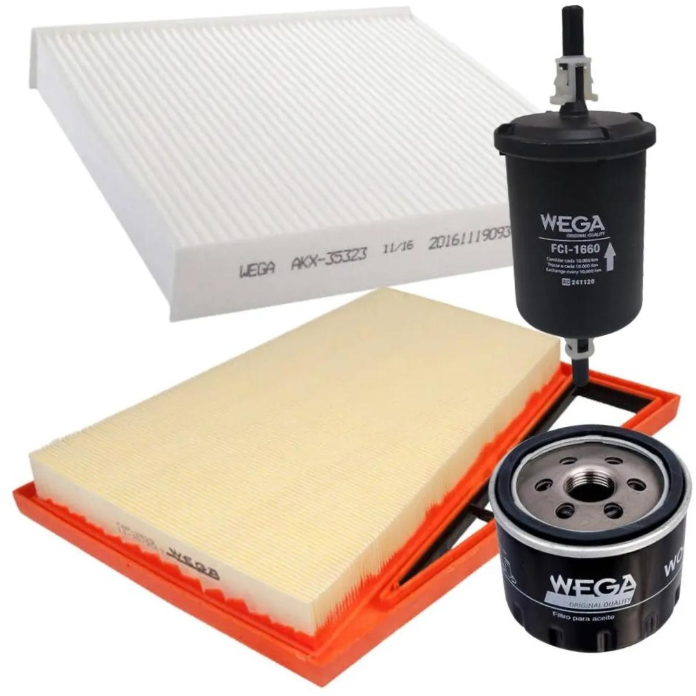 Kit Troca Completa Óleo Ar Cabine Combust Argo Mobi Uno Cronos Pulse Strada - Wega - WKL-122