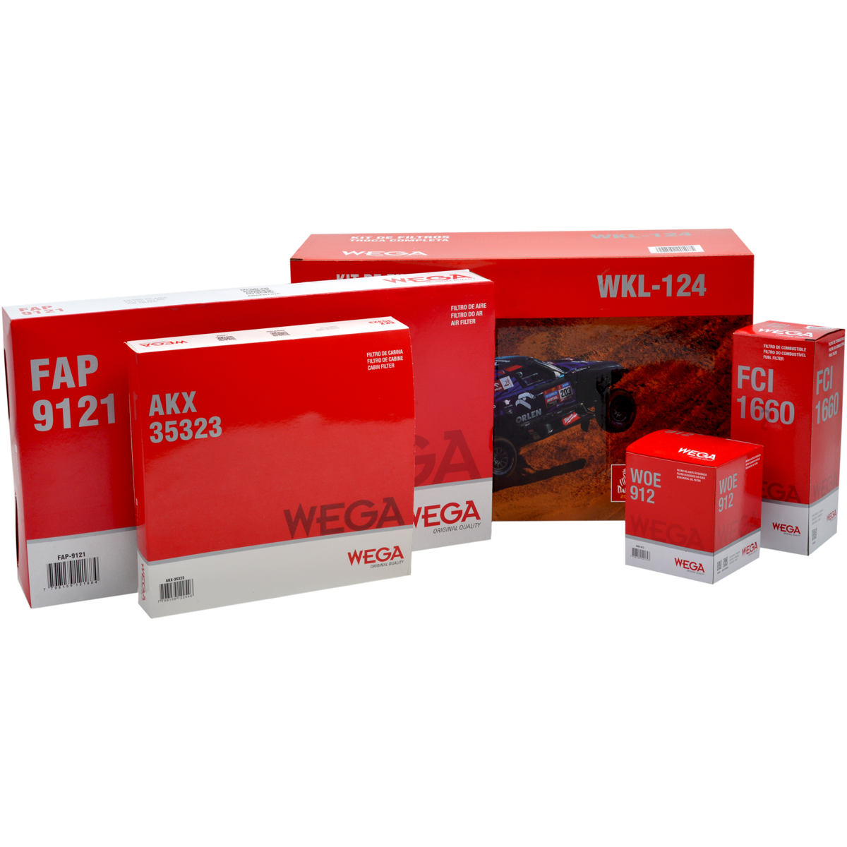 Kit Troca Filtros Ar Óleo Comb Cabine Grand Siena Palio Palio Week Strada 12/18 - Wega - WKL-124