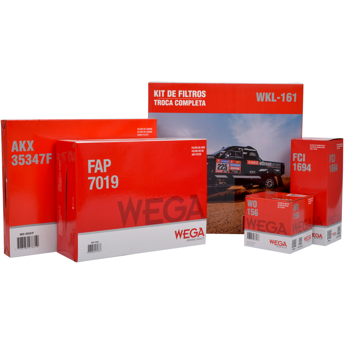 Kit Troca Filtro Ar Comb Óleo Cabine Ford EcoSport 2.0 16V 17/21 Ka 1.5 12V 18/21 - Wega - WKL-161