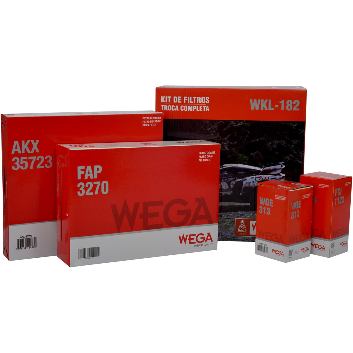 Kit Filtros de Ar Combustível Óleo e Cabine para Chevrolet Tracker - Wega - WKL-182