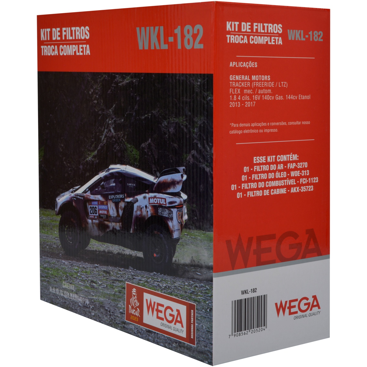 Kit Filtros de Ar Combustível Óleo e Cabine para Chevrolet Tracker - Wega - WKL-182