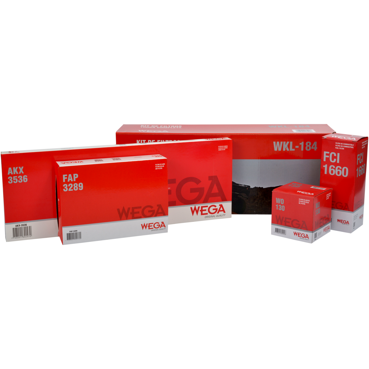 Kit Filtros de Ar Combustível Óleo e Cabine para Chevrolet Celta e Prisma - Wega - WKL-184