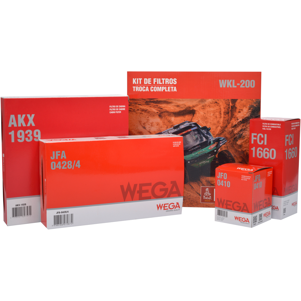 Kit Troca Filtro Ar Óleo Cab Comb Honda City Fit WRV 1.5 16V i-VTEC Flex CVT 14/22 - Wega - WKL-200