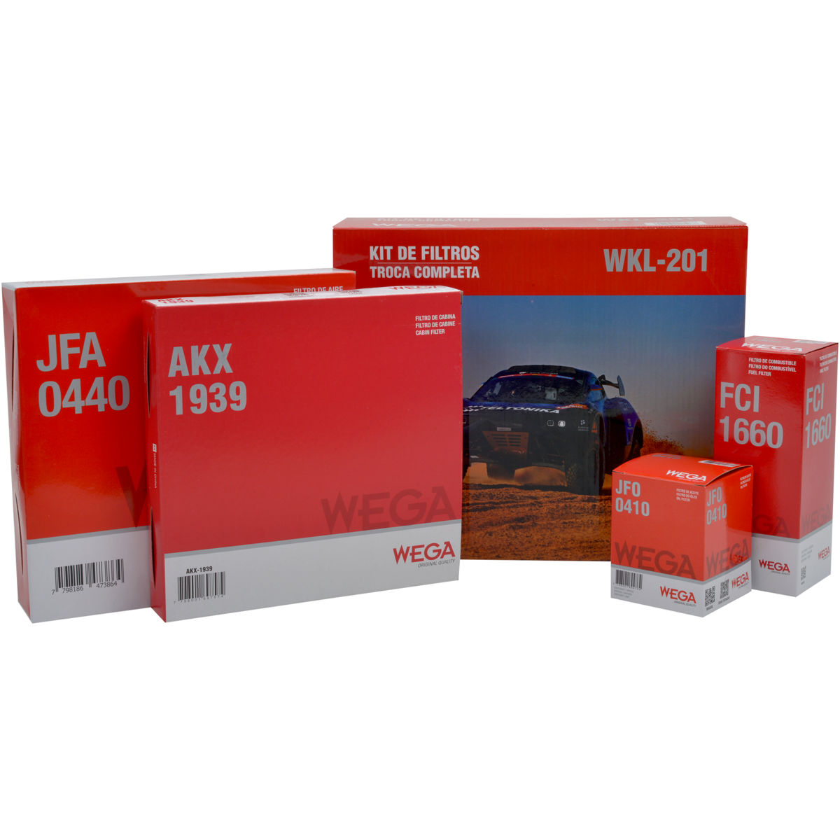 Kit Filtros de Ar Combustível Óleo e Cabine para Honda HR-V - Wega - WKL-201