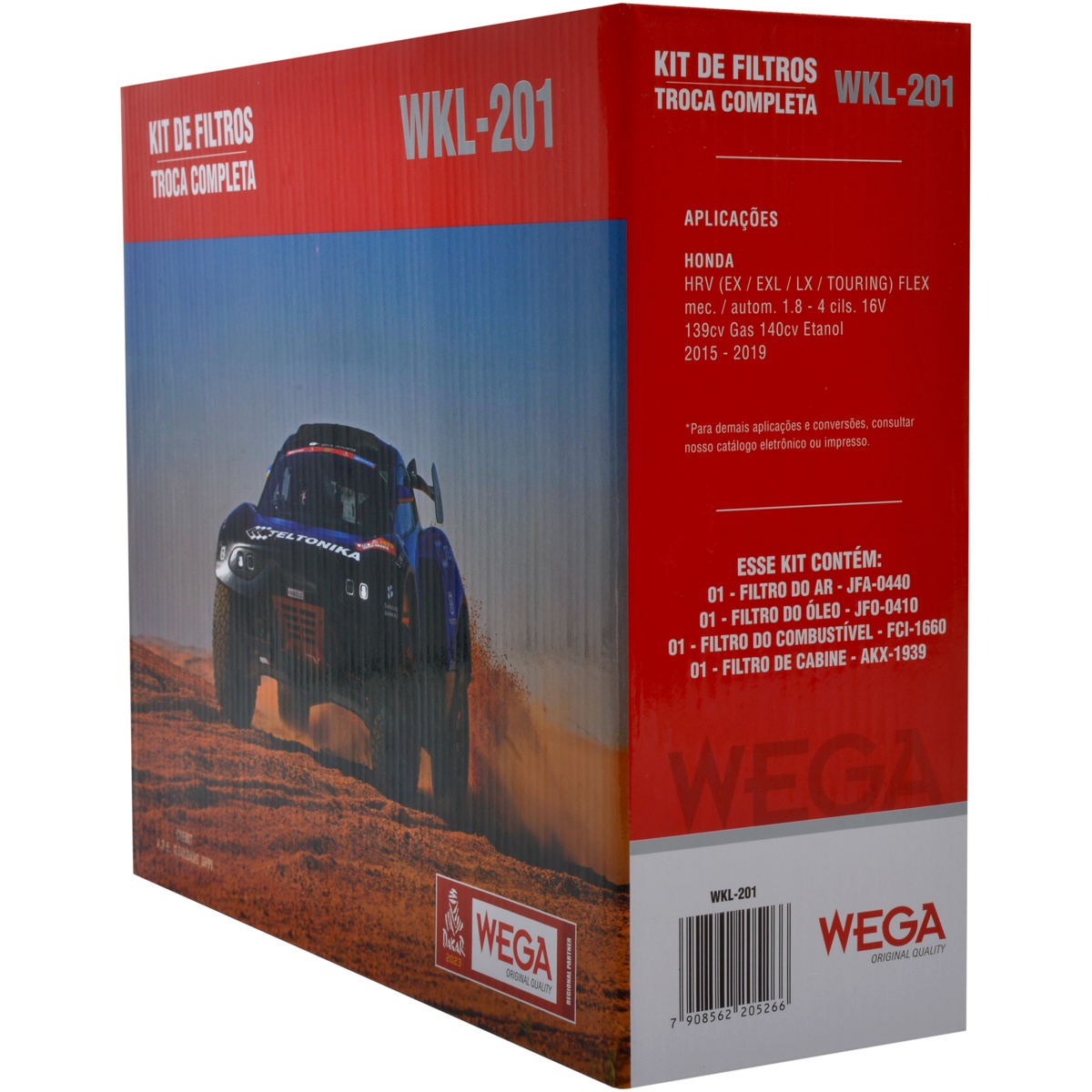 Kit Filtros de Ar Combustível Óleo e Cabine para Honda HR-V - Wega - WKL-201