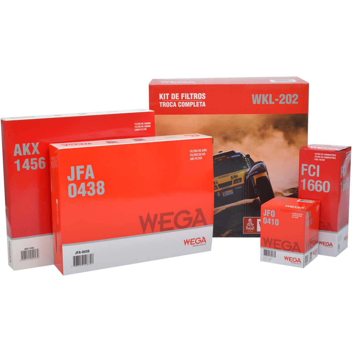 Kit Filtros de Ar Combustível Óleo e Cabine para Honda Civic - Wega - WKL-202