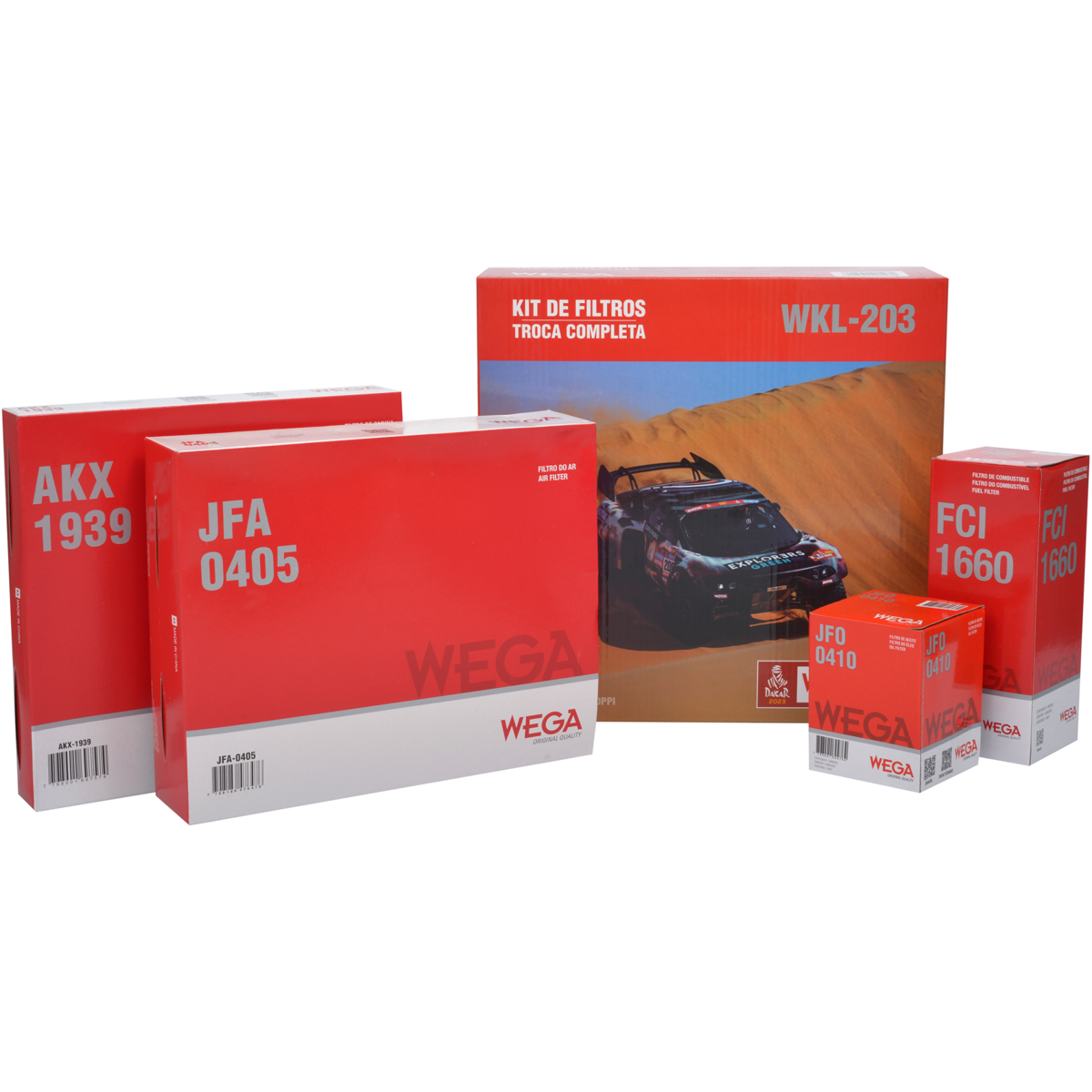 Kit Filtros de Ar Combustível Óleo e Cabine para Honda Civic - Wega - WKL-203