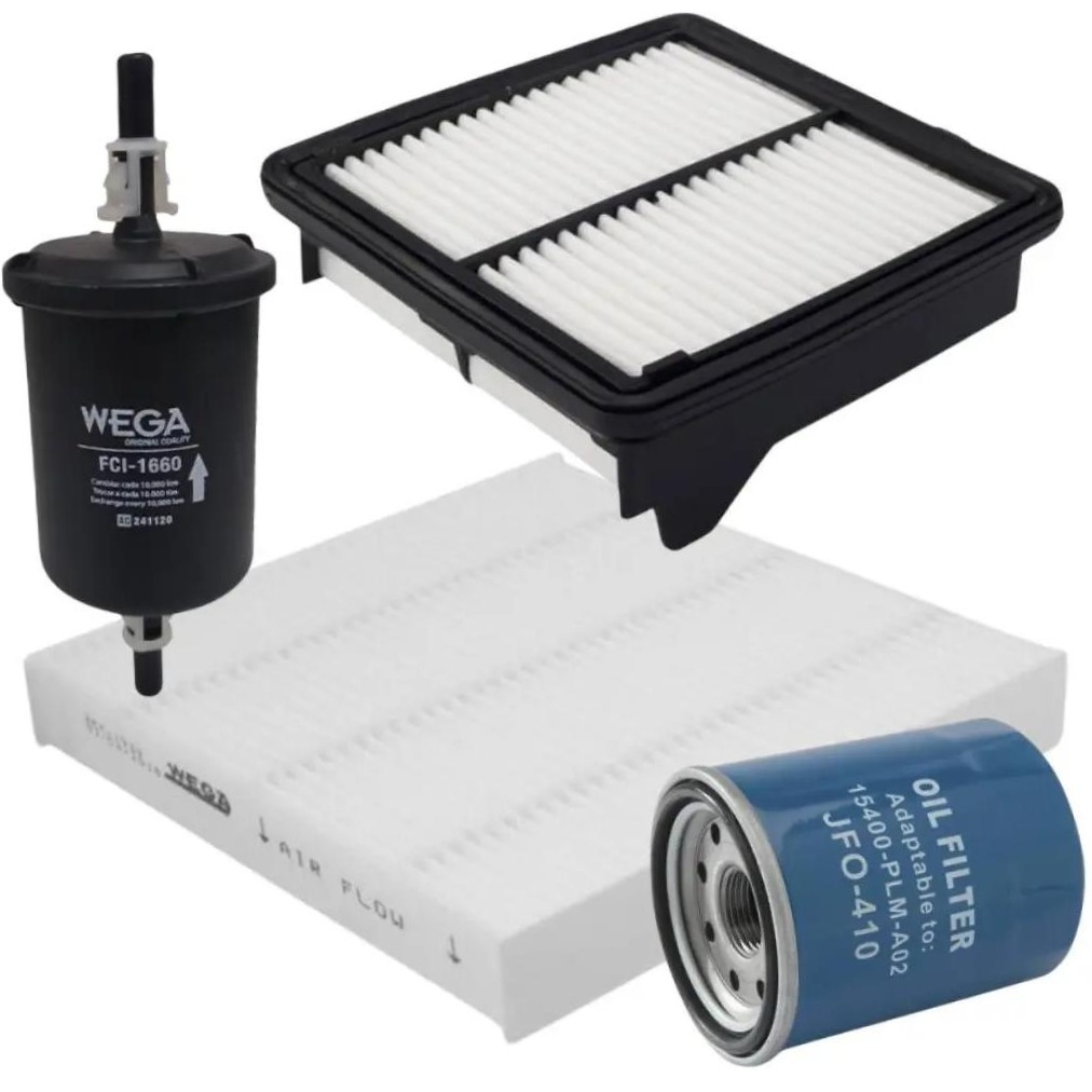Kit Filtros de Ar Combustível Óleo e Cabine para Honda City e FIT - Wega - WKL-204