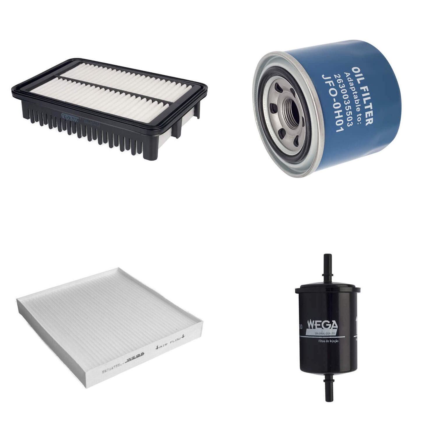 Kit Filtros de Ar Combustível Óleo e Cabine para Hyundai Creta - Wega - WKL-221