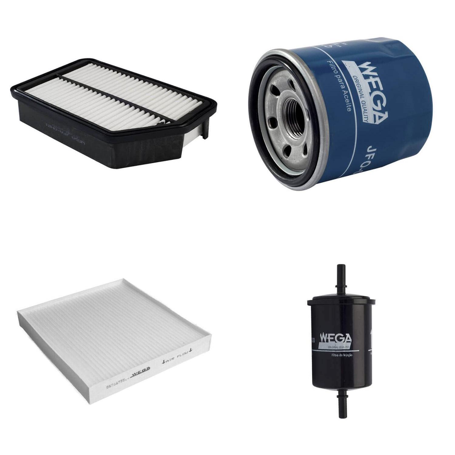 Kit Filtros de Ar Combustível Óleo e Cabine para Hyundai Creta - Wega - WKL-223