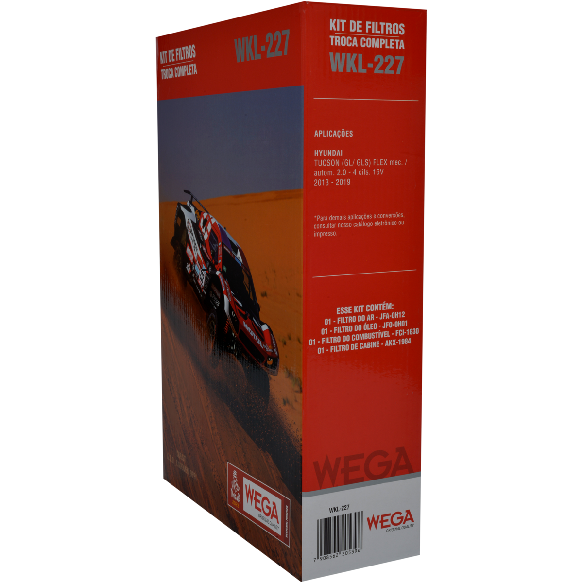 Kit Filtros de Ar Combustível Óleo e Cabine para Hyundai Tucson - Wega - WKL-227