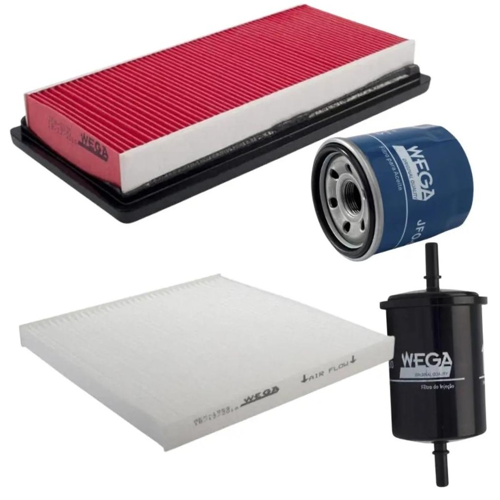 Kit Filtros de Ar Combustível Óleo e Cabine para Nissan March e Versa - Wega - WKL-241