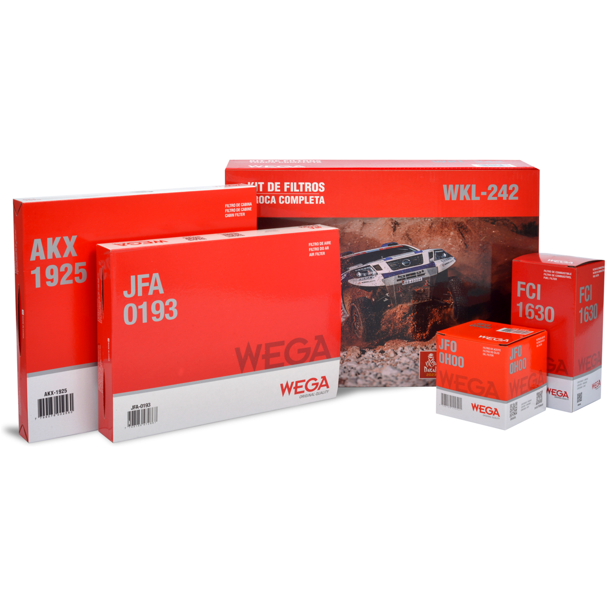 Kit Filtros de Ar Combustível Óleo e Cabine para Nissan March e Versa - Wega - WKL-242