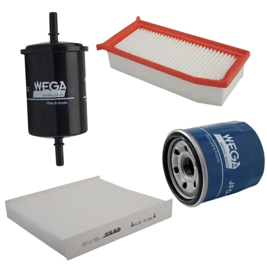 Kit Filtro Ar Óleo Comb Cab Renault Captur Duster Logan Sandero 1.6 16V SCe 17/22 - Wega - WKL-260