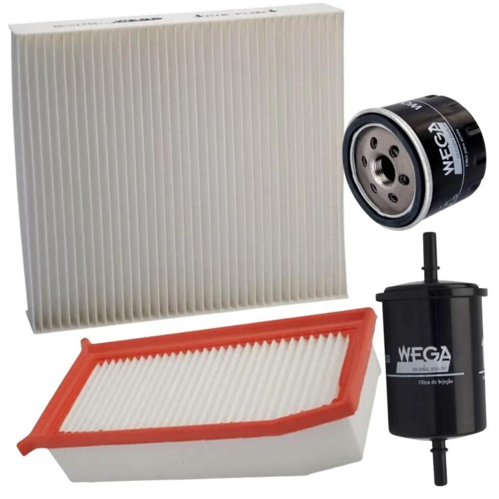 Kit Filtros de Ar Combustível Óleo e Cabine para Renault Logan e Sandero - Wega - WKL-264