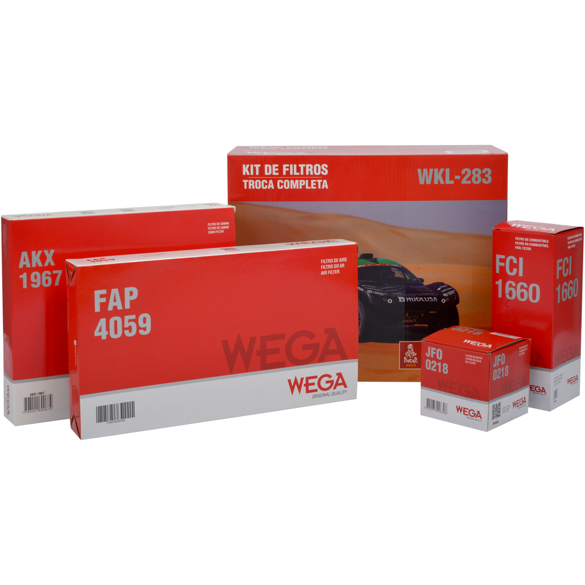 Kit Filtros de Ar Combustível Óleo e Cabine para Toyota Corolla e Corolla Cross - Wega - WKL-283