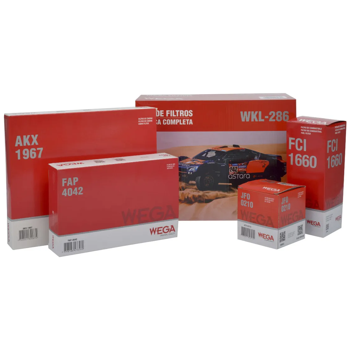 Kit Filtros de Ar Combustível Óleo e Cabine para Toyota Corolla Cross - Wega - WKL-286