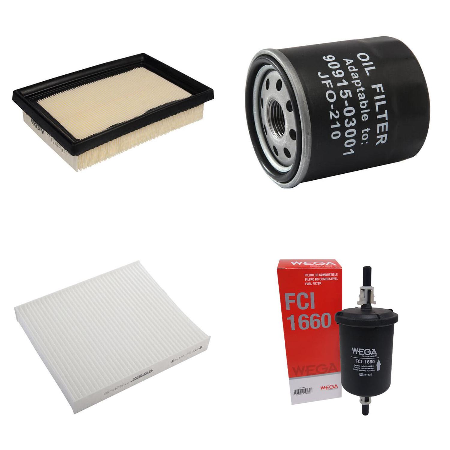 Kit Filtros de Ar Combustível Óleo e Cabine para Toyota Corolla Cross - Wega - WKL-286