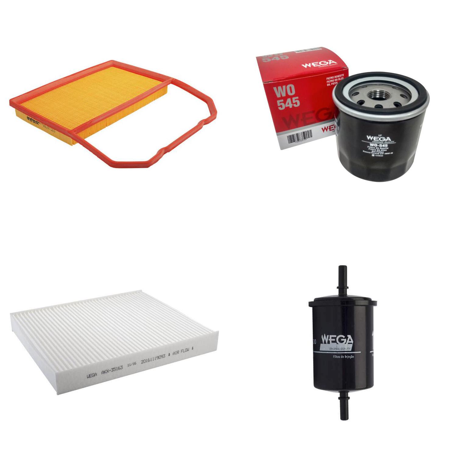 Kit Troca Completa Filtros Ar Combustível Óleo Cabine Fox Gol Voyage 1.0 12V 13/23 - Wega - WKL-300