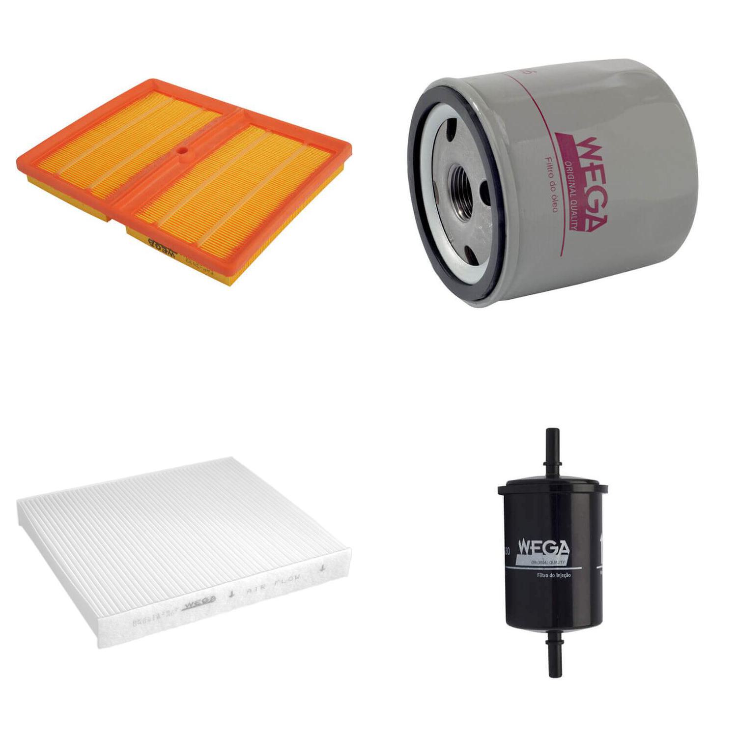 Kit Filtro Ar Comb Óleo Cab VW Nivus Polo T-Cross Virtus 1.0 12V TSI EA211 17/24 - Wega - WKL-302