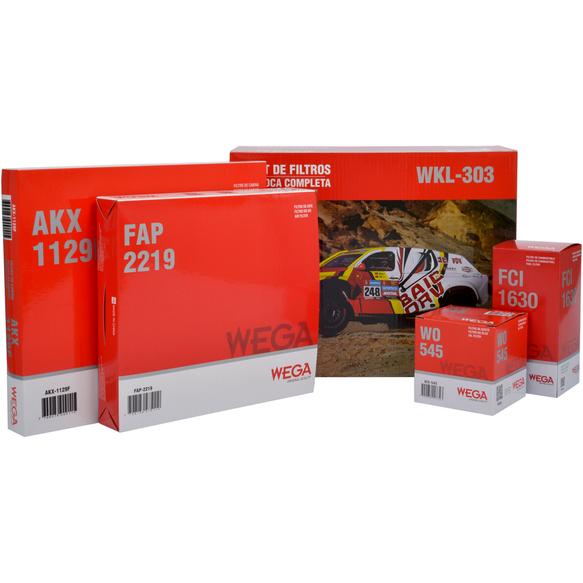 Kit Filtros de Ar Combustível Óleo e Cabine para Volkswagen Polo e Virtus - Wega - WKL-303