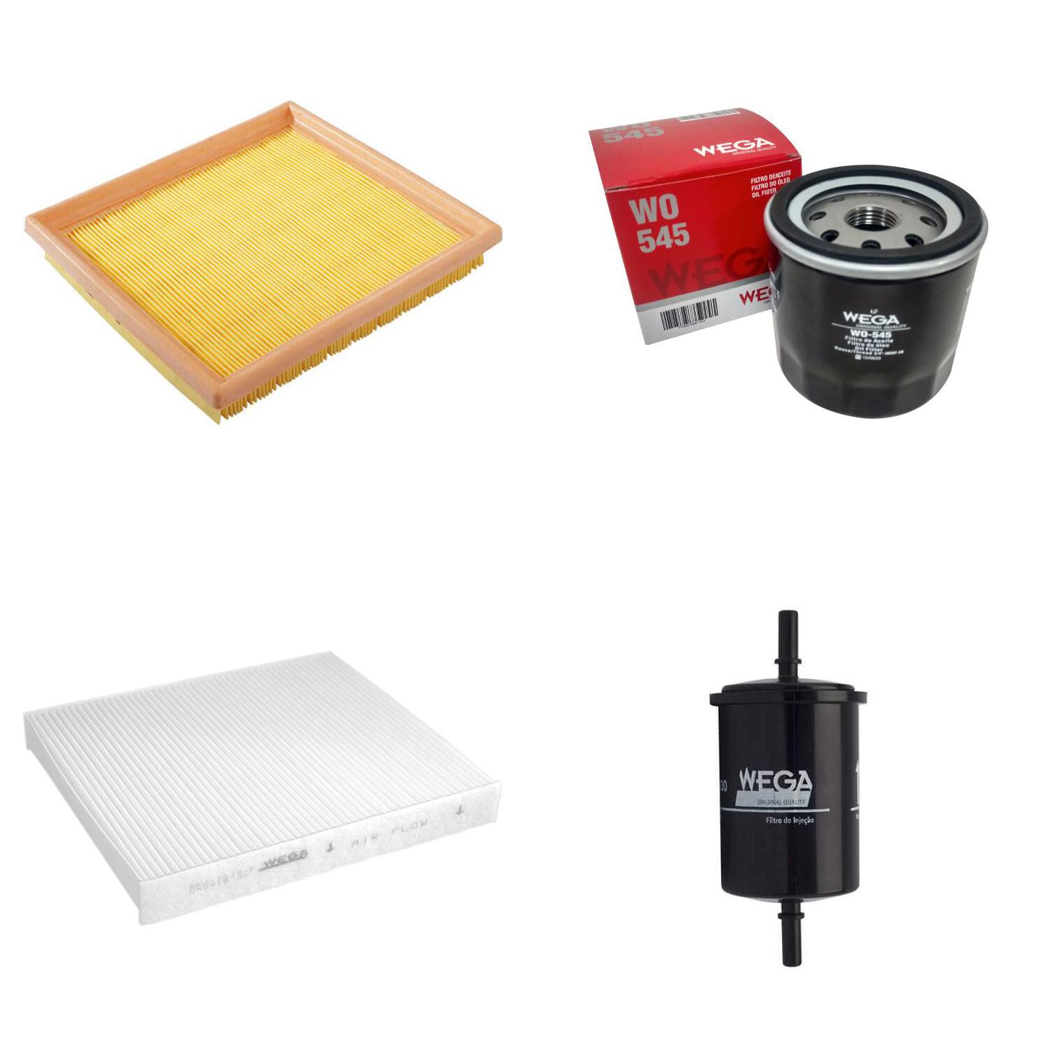 Kit Filtros de Ar Combustível Óleo e Cabine para Volkswagen Polo e Virtus - Wega - WKL-303