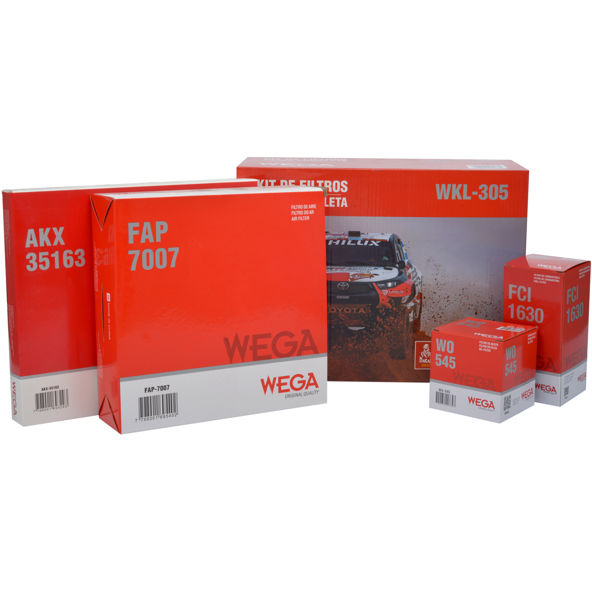 Kit Troca Filtros Ar Óleo Comb Cabine para VW Gol Saveiro Voyage 1.6 8V Flex 16/24 - Wega - WKL-305