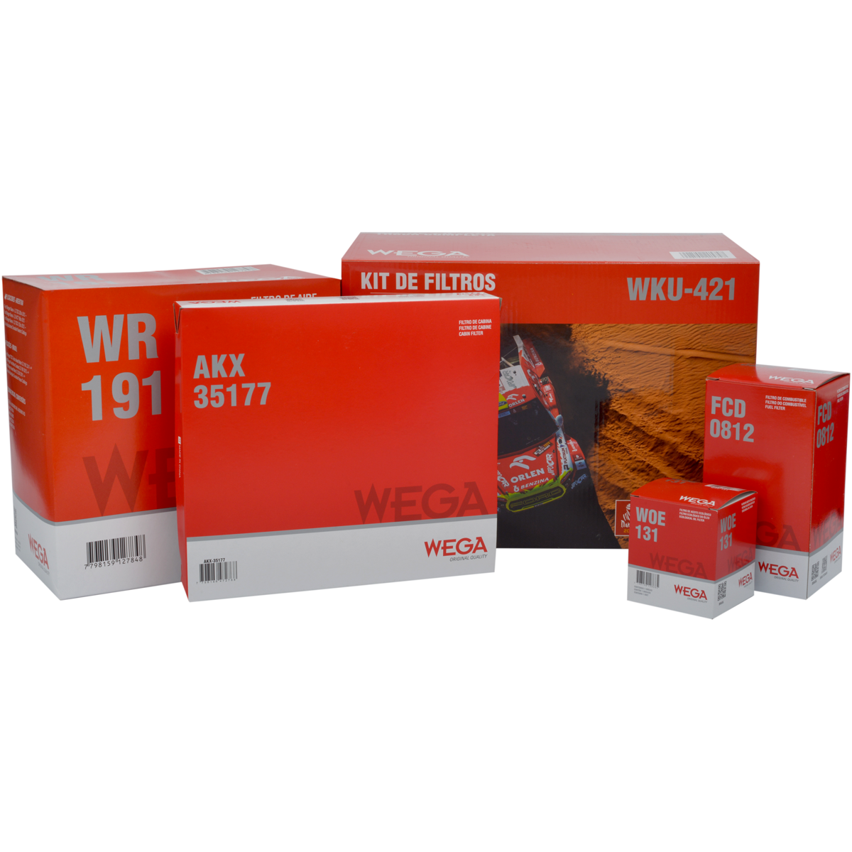 Kit Troca Filtro Ar Óleo Comb Cab Ford Ranger 2.2 16V Diesel 3.2 20V Diesel 21/24 - Wega - WKU-421