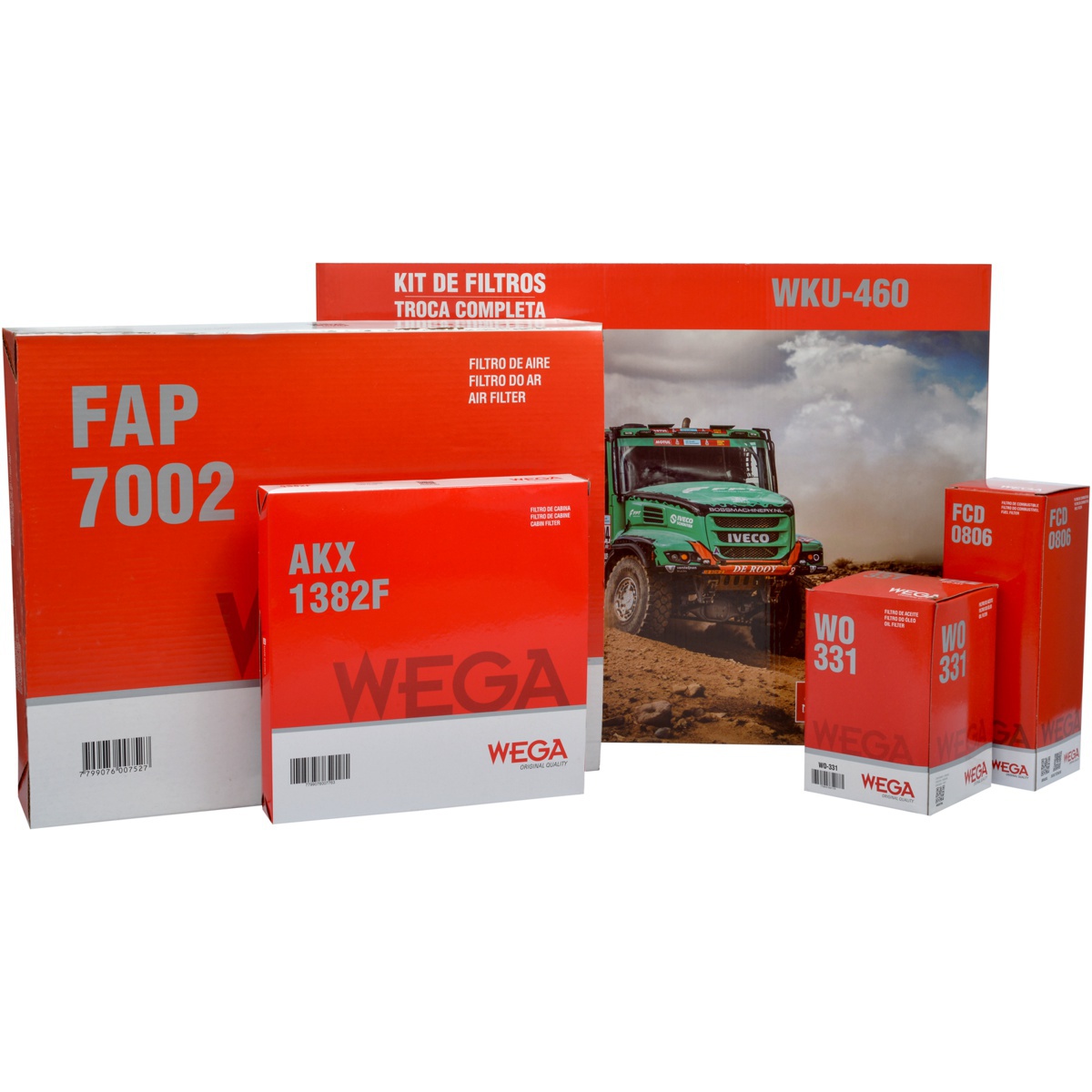 Kit Troca Completa Filtros Ar Combustível Óleo Cabine Daily 3.0 16V F1C 20/22 - Wega - WKU-460