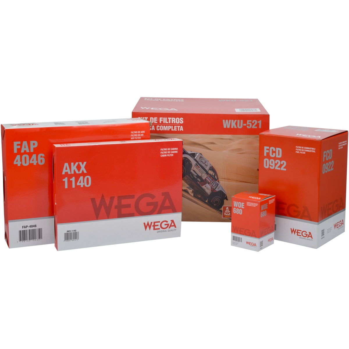 Kit Troca Filtros Ar Óleo Combustível Cabine para VW Amarok 2.0 16V TDI 2015 a 2024 - Wega - WKU-521